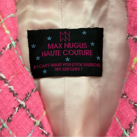 Max Nugus Haute Couture Custom Plaid Tweed Two Piece Skirt Blazer - Picture 5 of 10
